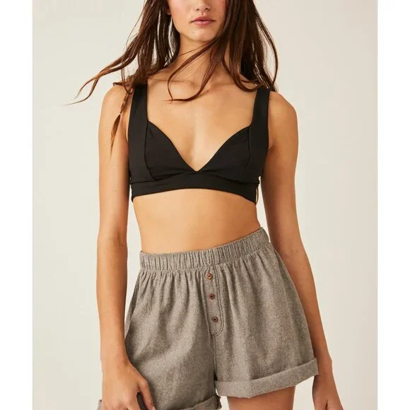 FREE PEOPLE Duo Corset Bralette / Black - Picture 1 of 12
